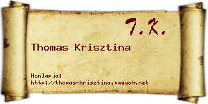 Thomas Krisztina névjegykártya